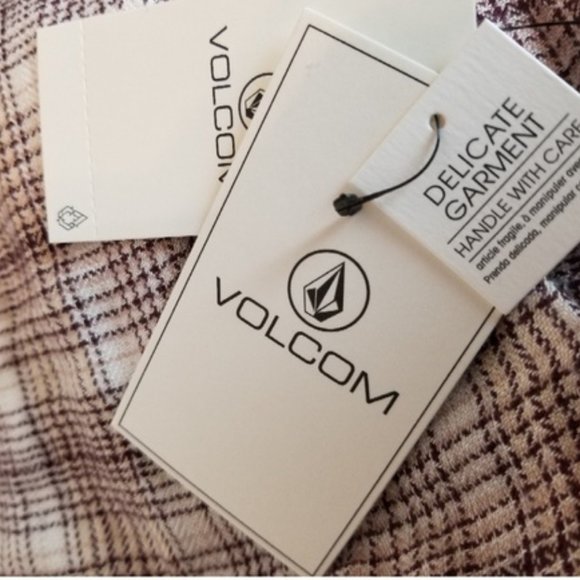 VOLCOM Merlot Plaid Tunic Shirtdress NWT - Picture 6 of 6